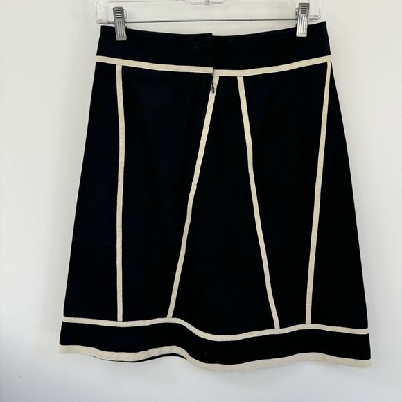 Autograph New York A line Skirt black with Cream Piping Size 0 - Picture 6 of 8